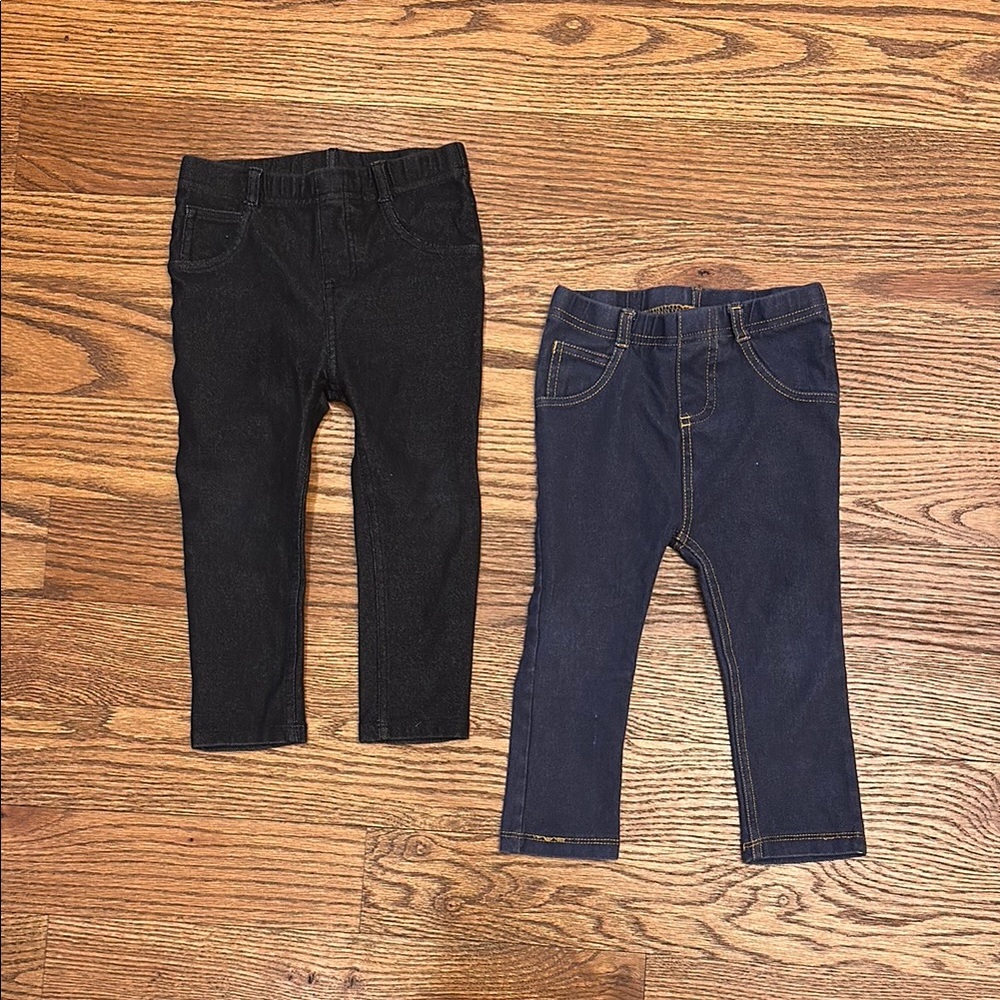 EUC First Impressions Black and Blue Slim Fit Jeans (2 Pairs); 24M